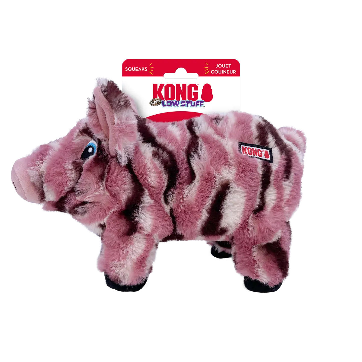 Kong Low Stuff Stripes Pig Dog Toy 2