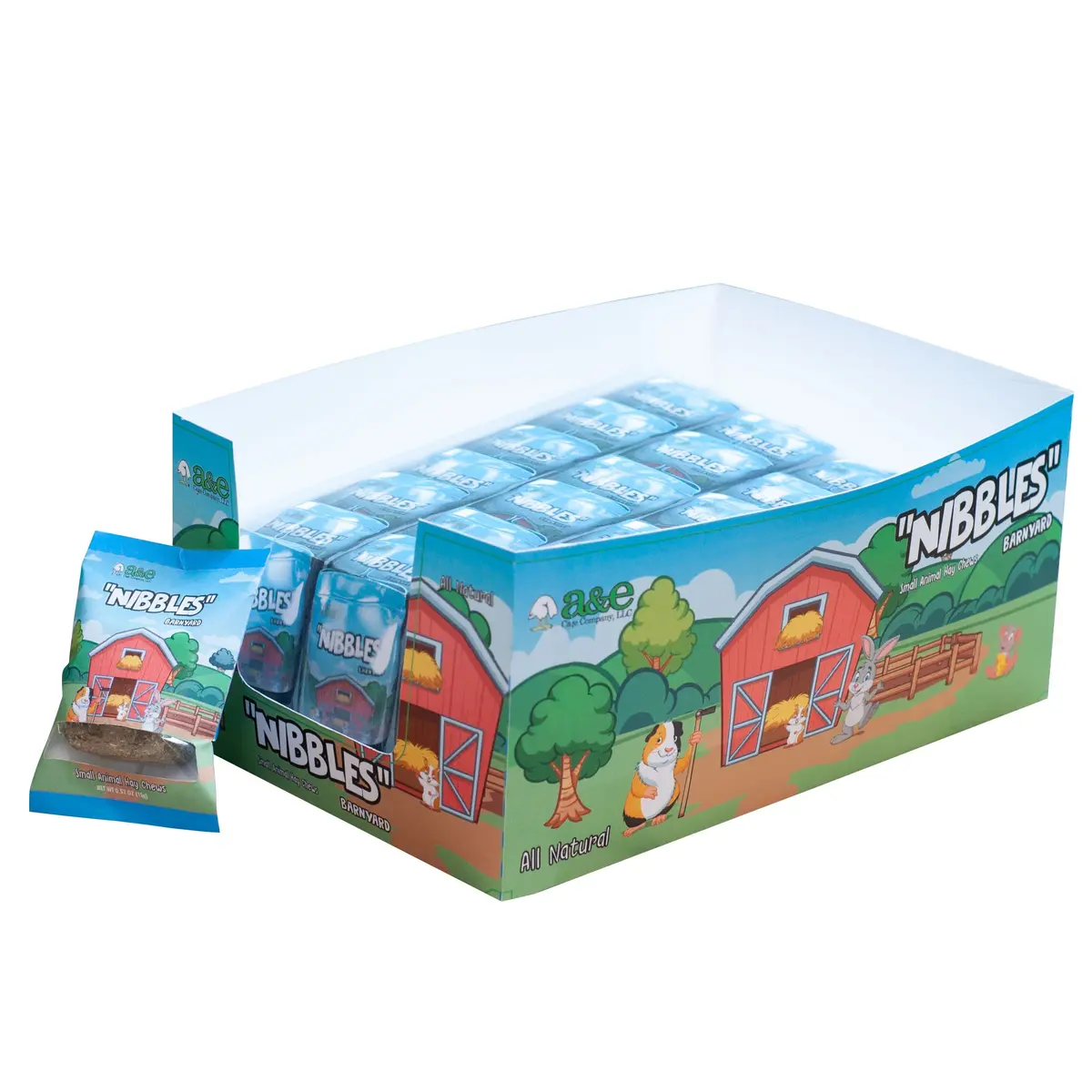 A & E Cage Nibbles Single Hay Chew Bites Display For Small Animal 1