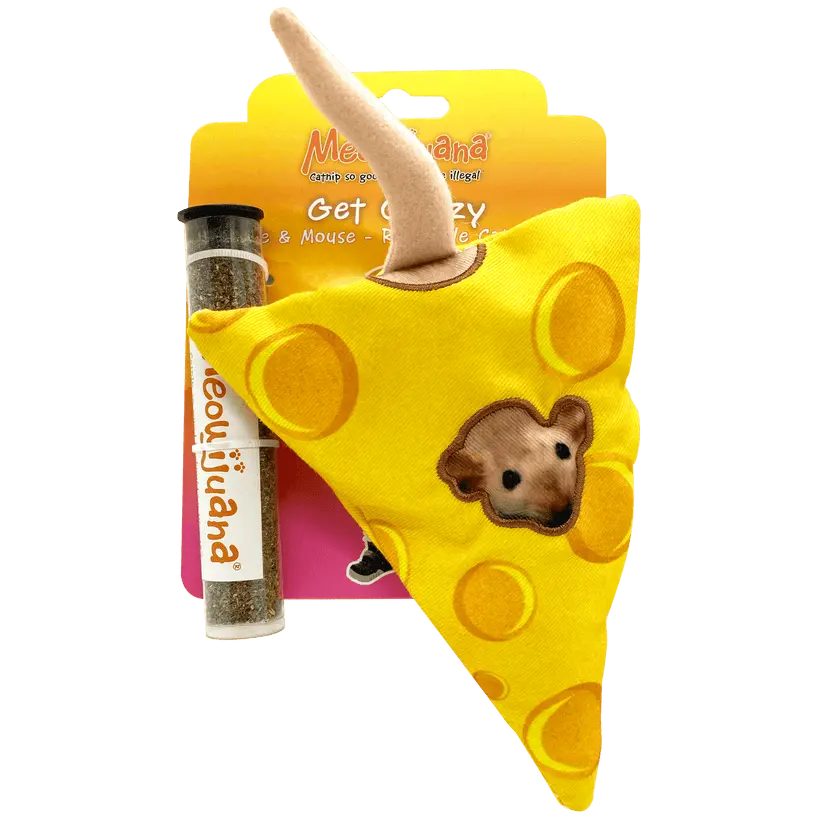 Meowijuana Get Cheezy Refillable Cheese & Mouse Cat Toys 1