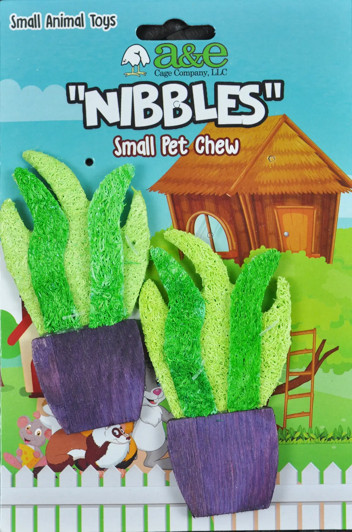A & E Cage Loofah Purple Potted Plant Small Animal Chew Toy 1