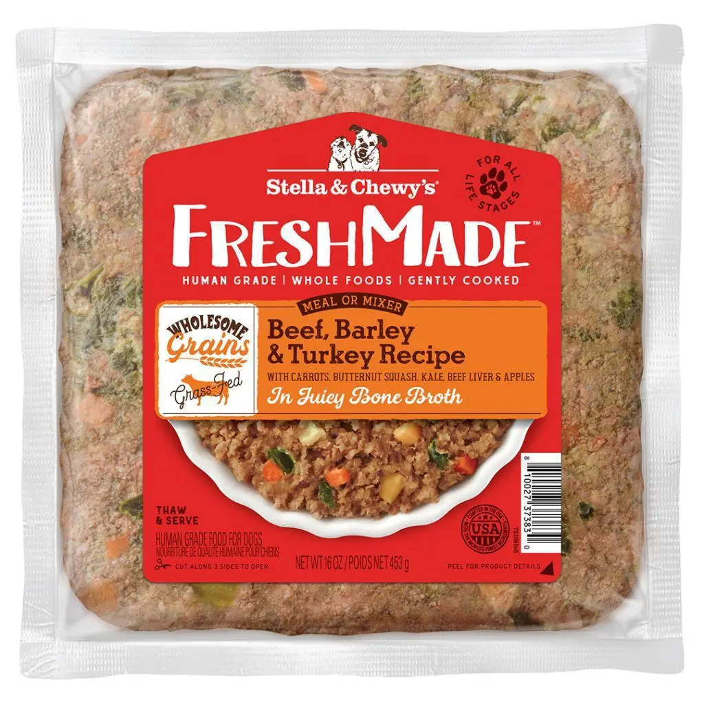 Stella & Chewy's Freshmade Beef, Barley & Turkey Gently Cooked Dog Food 1