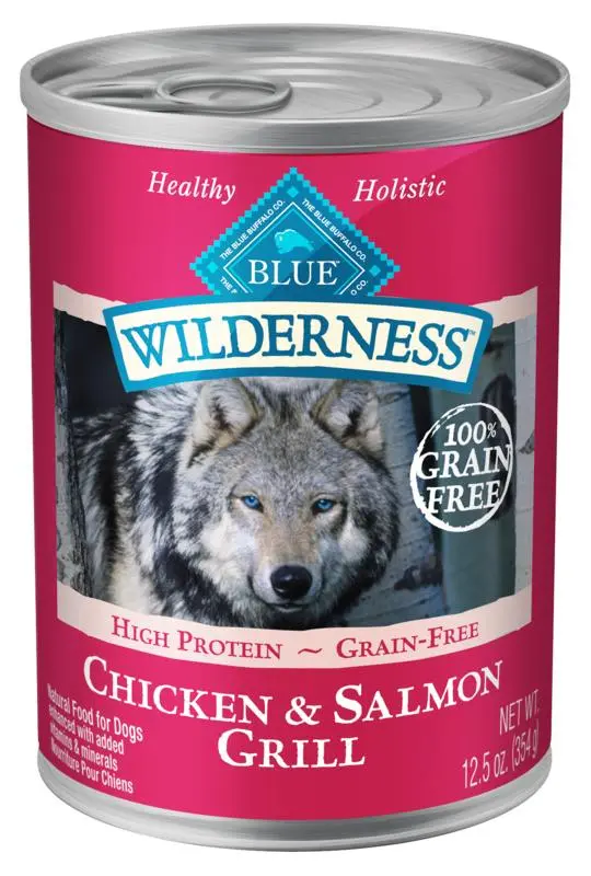 Blue Buffalo Wilderness Grain Free Salmon & Chicken Grill Canned Dog Food 1