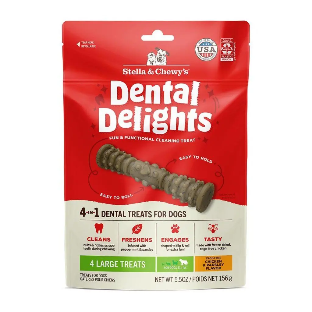 Stella & Chewy's Large Dental Delights Chicken & Parsley Flavor Treats For Dogs 1