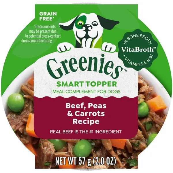 Greenies Smart Topper Wet Mix-In For Dogs, Beef, Peas & Carrots Recipe 1