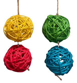 A&E Cage Nibbles Vine Ball On String Small Animal Chew Toy 1