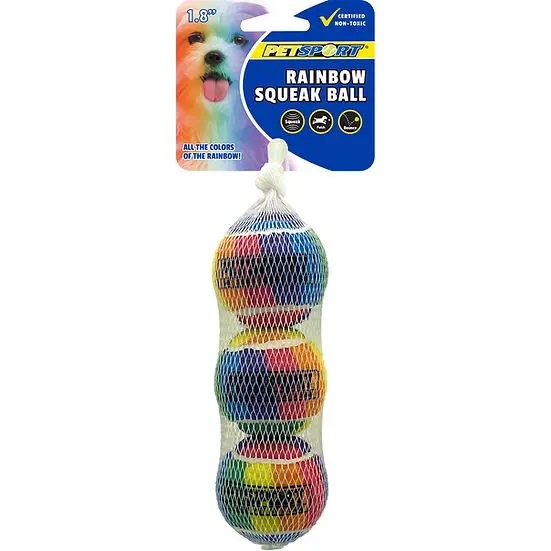 Petsport Rainbow Squeak Ball Dog Toy 1