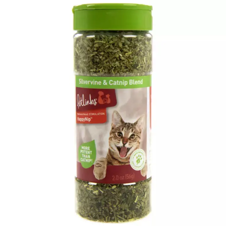 Petlinks Happynip Catnip & Silvervine Blend In Easy Shake Resealable Canister 1