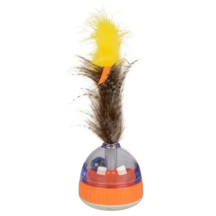 Smartykat Instincts Swirl 'N Spin™ Electronic Spinning Light Cat Toy With Feathers & Ribbons 1