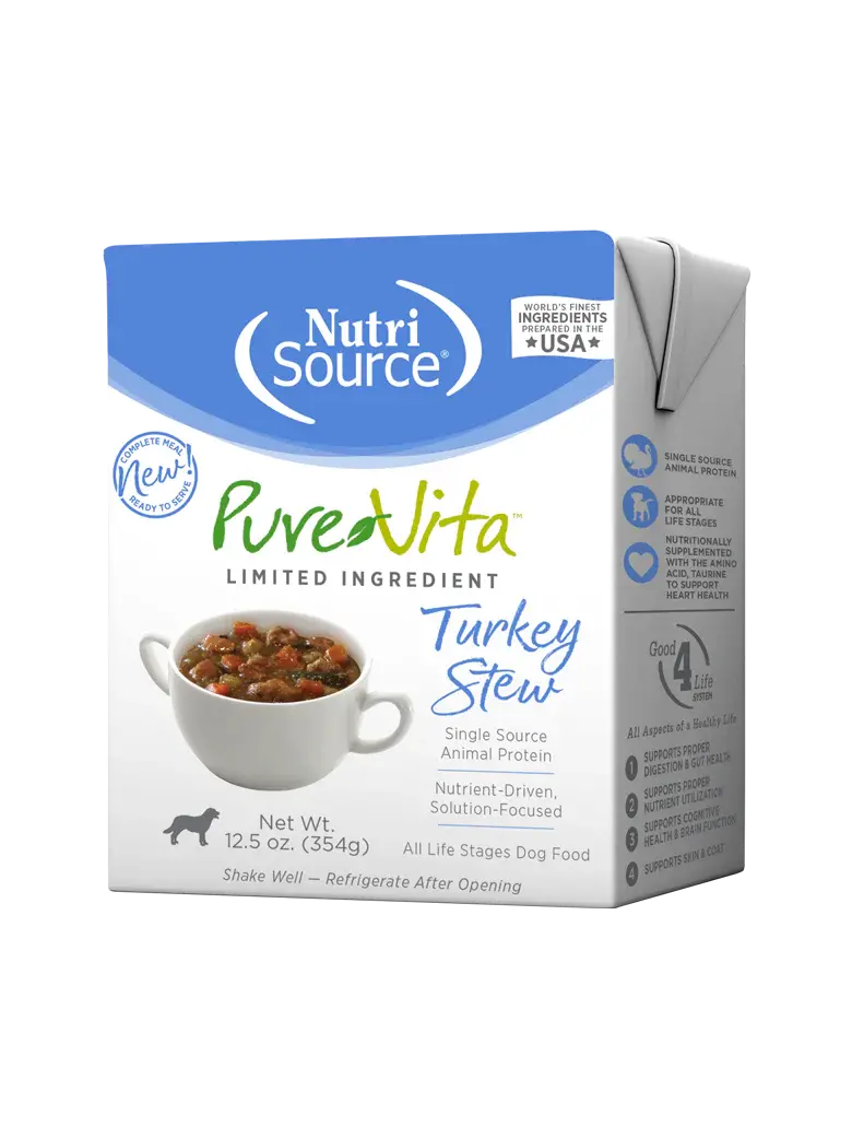 Nutrisource® Purevita™ Turkey Dog Stew Tetrapaks Wet Dog Food 1