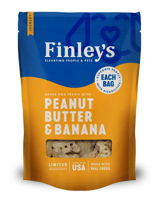 Finley's Peanut Butter Banana Crunchy Biscuits Dog Treats 1