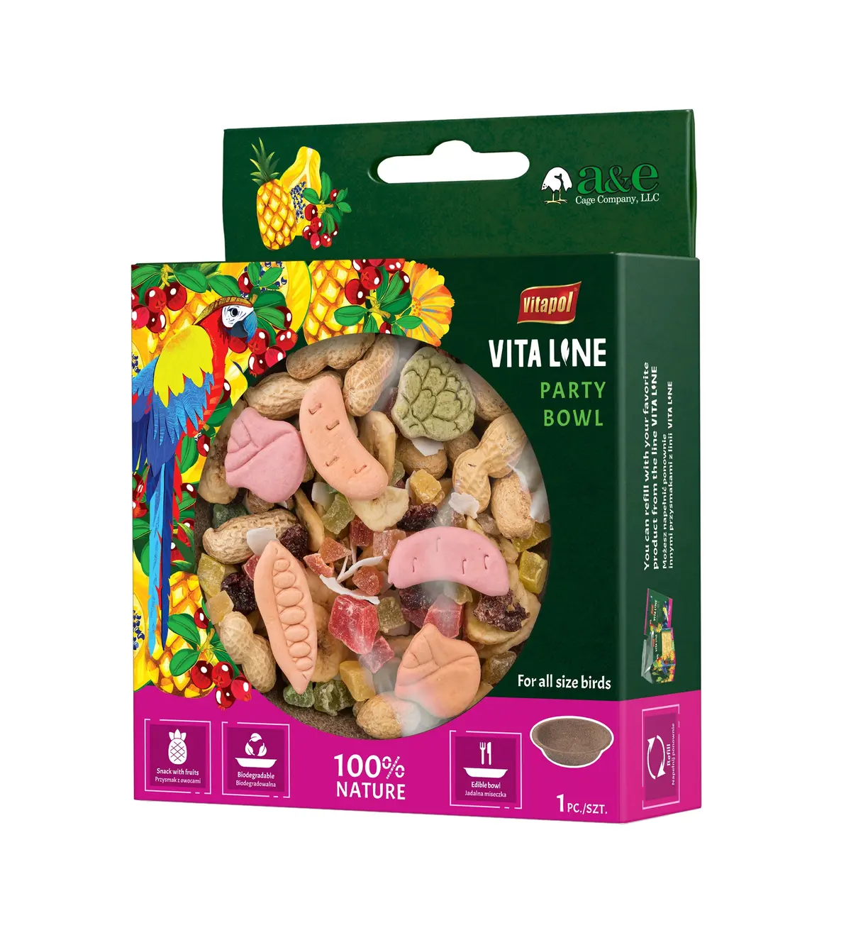 A&E Cage Vita Herbal Edible Lunch Box - Peanut Bird Treat 1