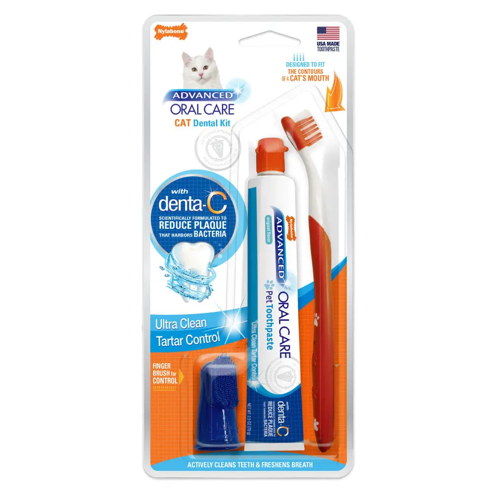 Nylabone Advanced Oral Care Cat Dental Kit 1