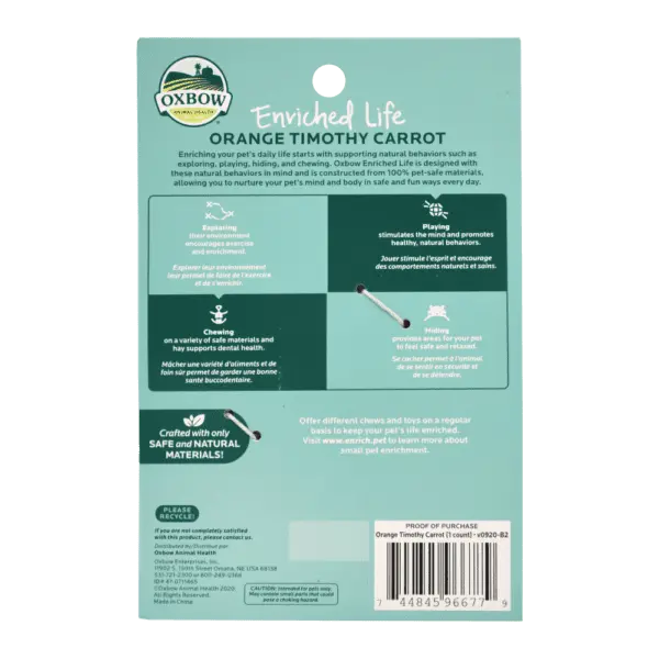 Oxbow Animal Health Enriched Life – Orange Timothy Carrot 2