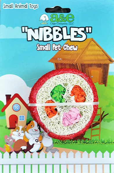 A & E Cage Nibbles Loofah Deluxe Sushi Roll Small Animal Toys 1