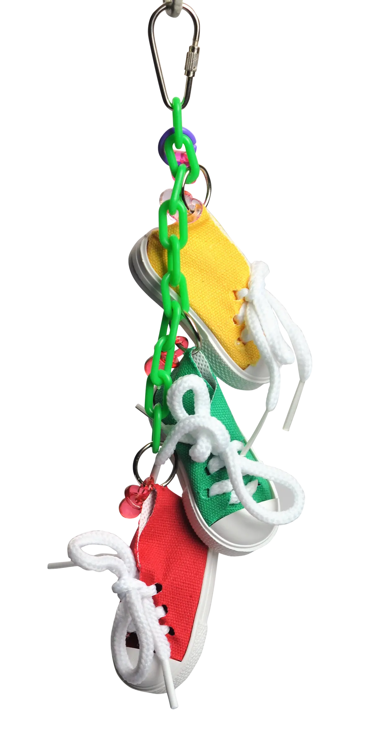 A&E Cage Company Happy Beaks Sneakers On A Line Bird Toy 1