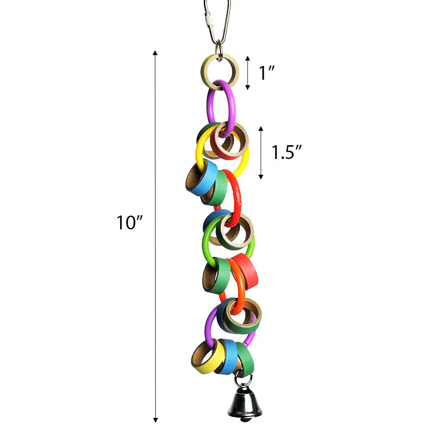 A & E Cage Happy Beaks Bagels And Bell Bird Toy 1