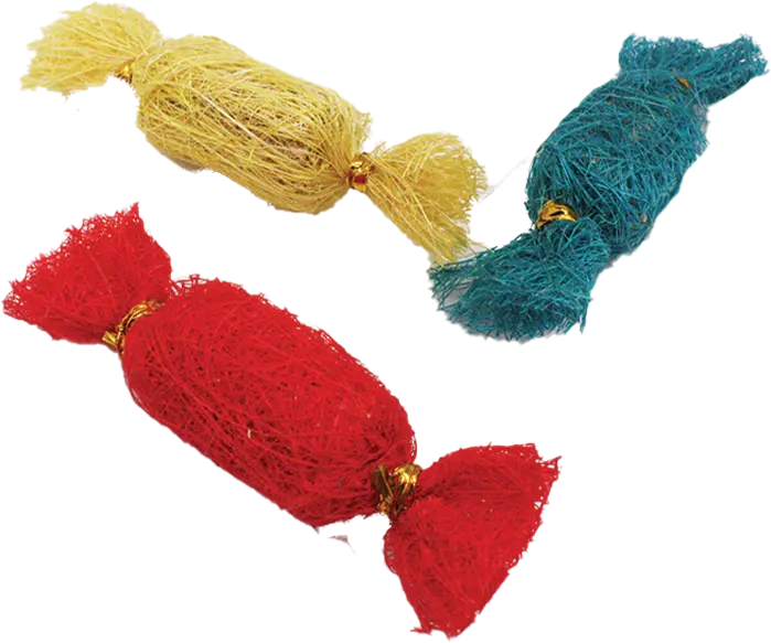 A & E Cages Nibbles Small Animal Loofah Candies Chew Toy 1