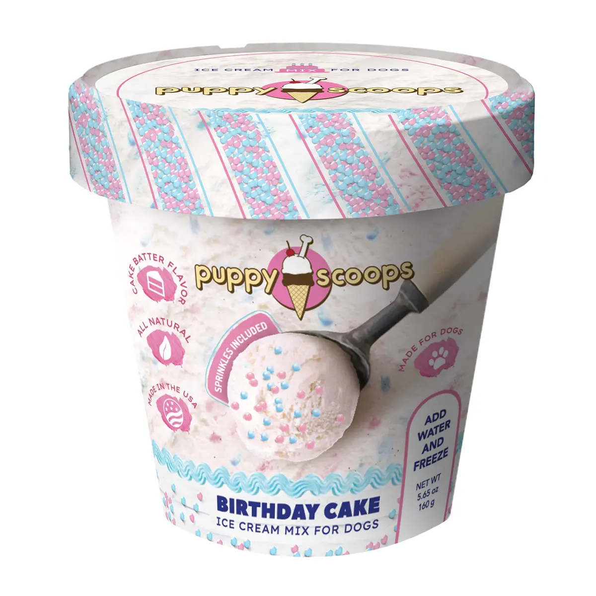 Puppy Scoops Ice Cream Mix - Birthday Cake With Pupfetti Sprinkles 1