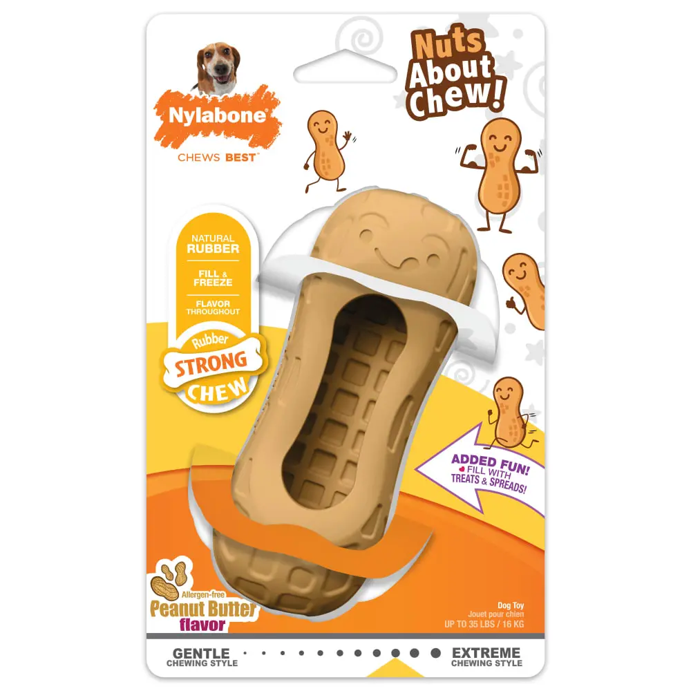 Nylabone Strong Chew Fillable Peanut Dog Toy 1