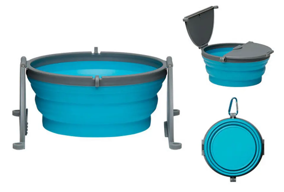Loving Pets Bella Roma Collapsible Travel Dog Bowls Single & Double Diners 1