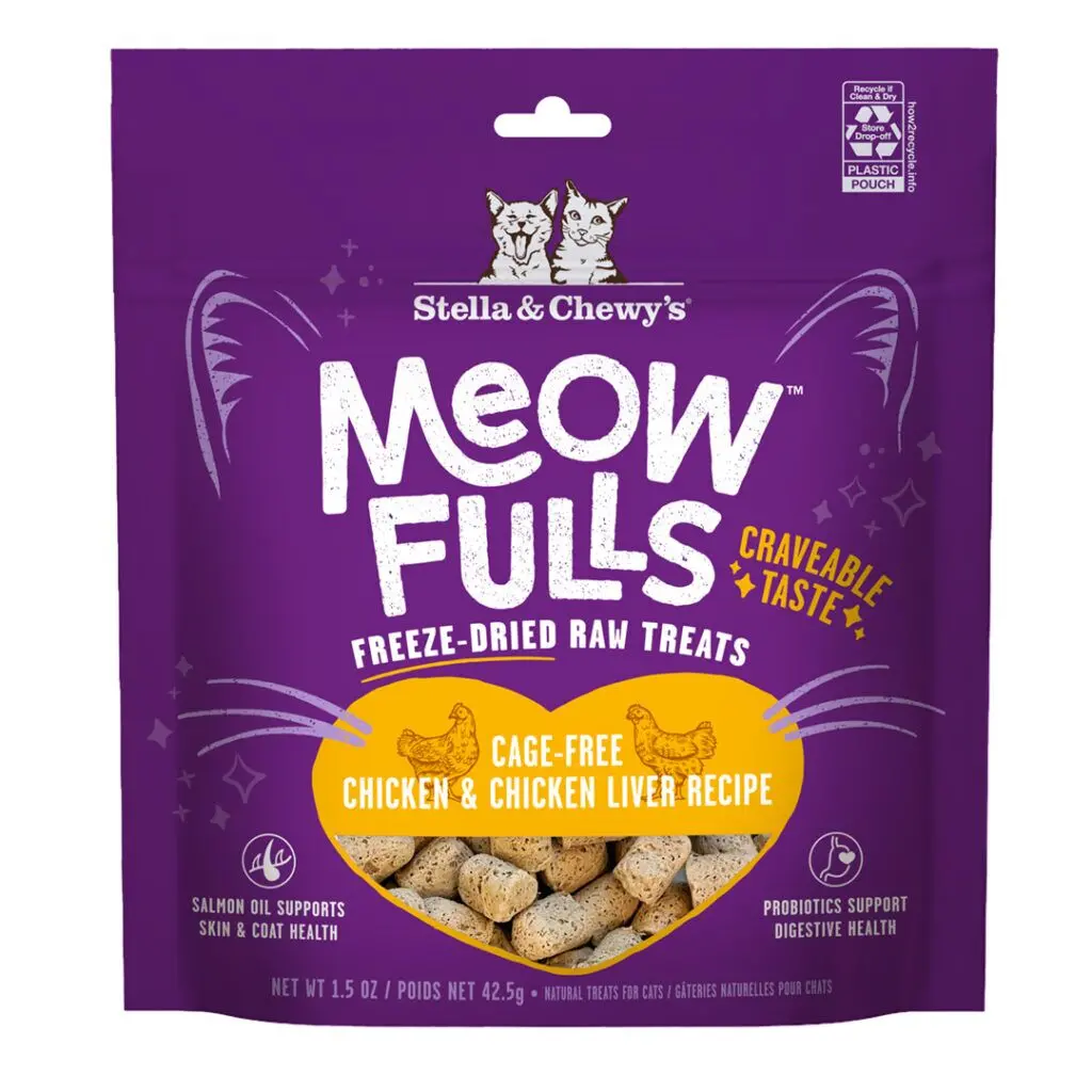 Stella & Chewy's Meowfulls Chicken & Chicken Liver Cat Treats 1