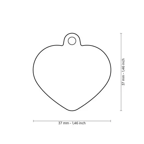 Myfamily Hushtag Red Aluminum Heart Id Tag With Rubber 2