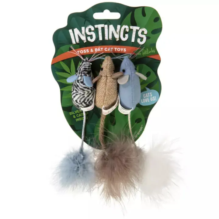 Petlinks® Instincts Catnip Caravan™ Happynip™ Silvervine & Catnip Toss And Bat Plush Mice Cat Toy 1
