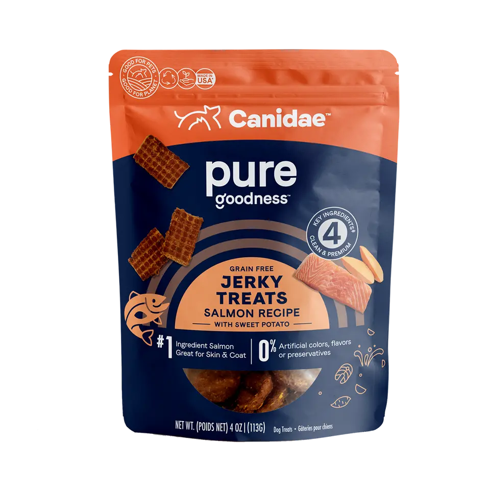 Canidae Pure Grain Free Dog Jerky Treats - Salmon Recipe With Sweet Potato 1