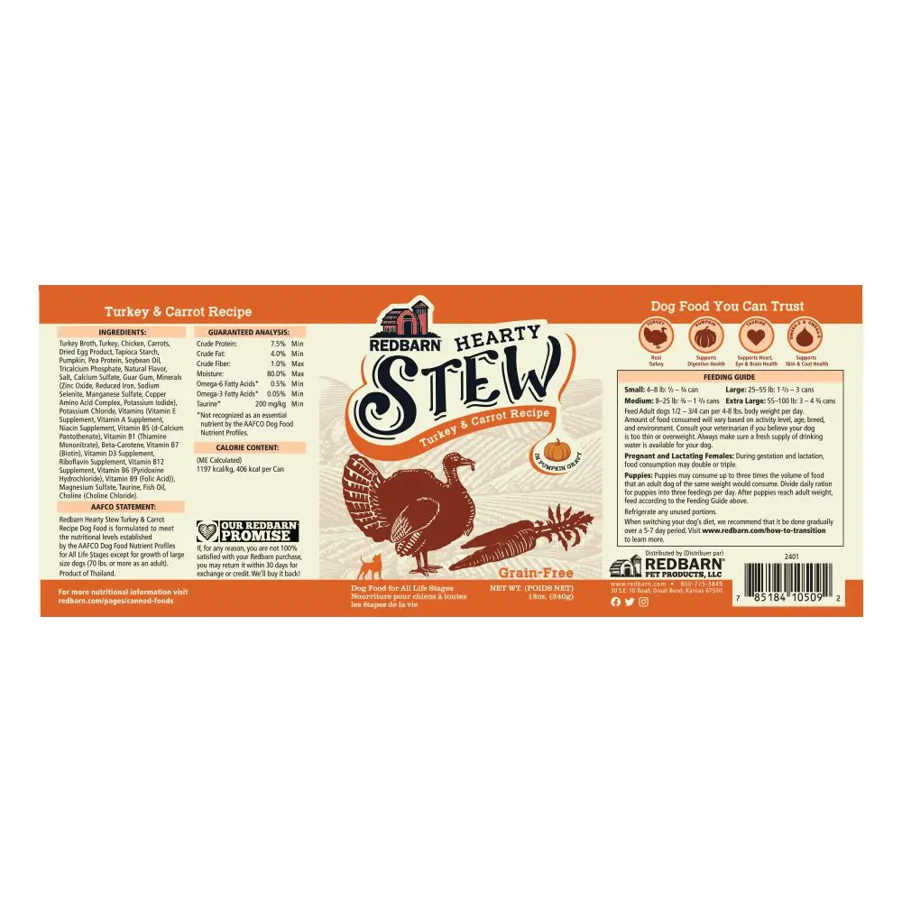 Redbarn Turkey & Carrot Hearty Stew Dog Food 2