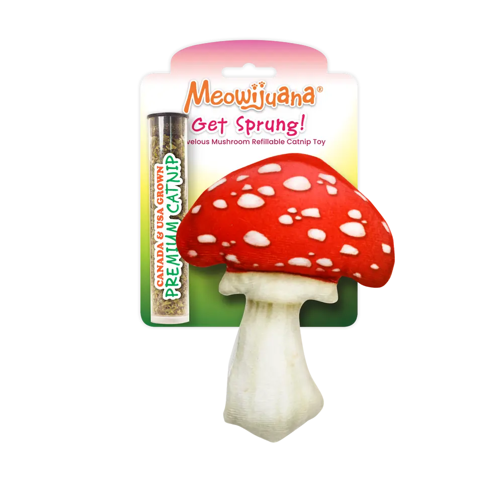 Meowijuana Get Sprung Refillable Mushroom Cat Toy 1