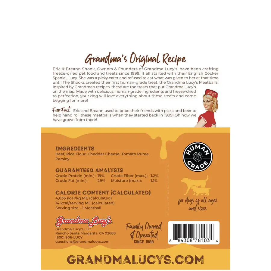 Grandma Lucy's Freeze-Dried Meatballs Cheeseburgers Dog Treats 2