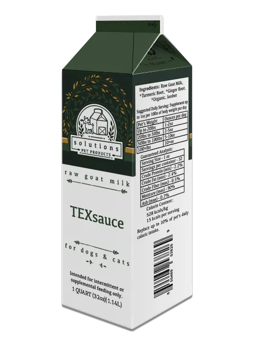 Solutions Pet Products Raw Goat Milk Texsauce Supplement For Dogs & Cats 1