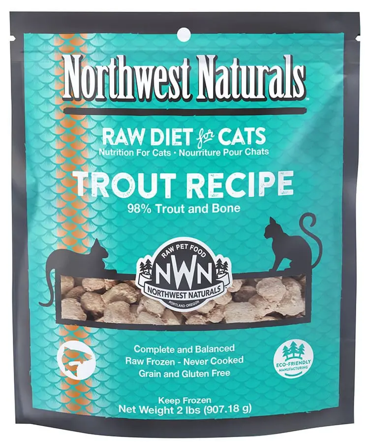 Northwest Naturals Cat Frozen Raw Nibbles Trout 2Lb 1