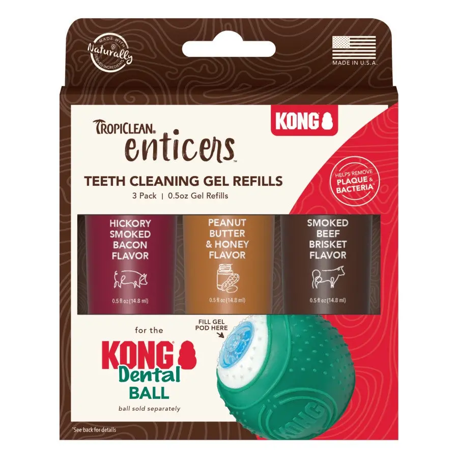 Tropiclean Enticers Teeth Cleaning Gel Refills For Kong Dental Ball* 1