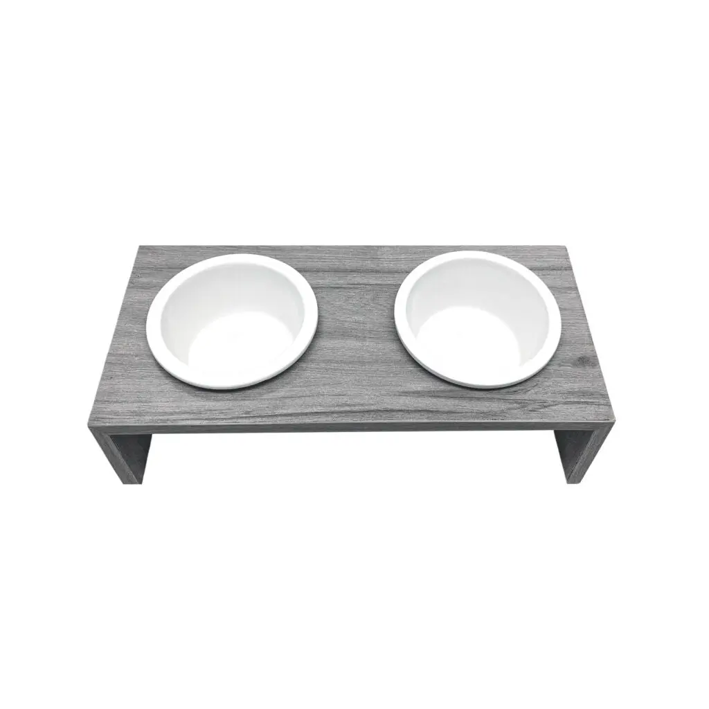 Fashion Pet Cosmo Double Diner Elevated Dog Bowls Gray* 1