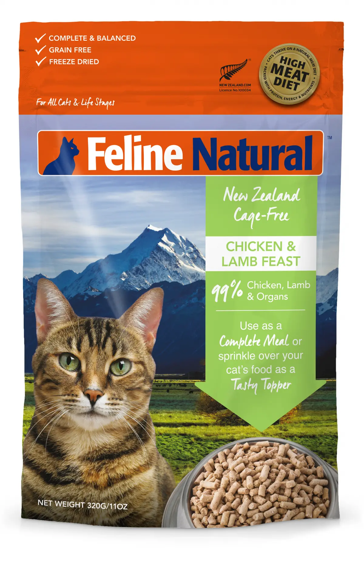 Feline Naturals Freeze Dried Chicken Lamb 1