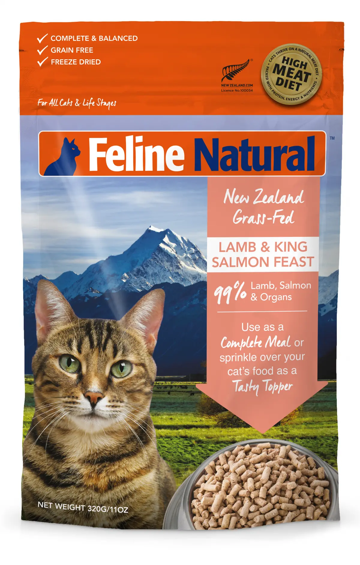 Feline Naturals Freeze Dried Lamb Salmon 1