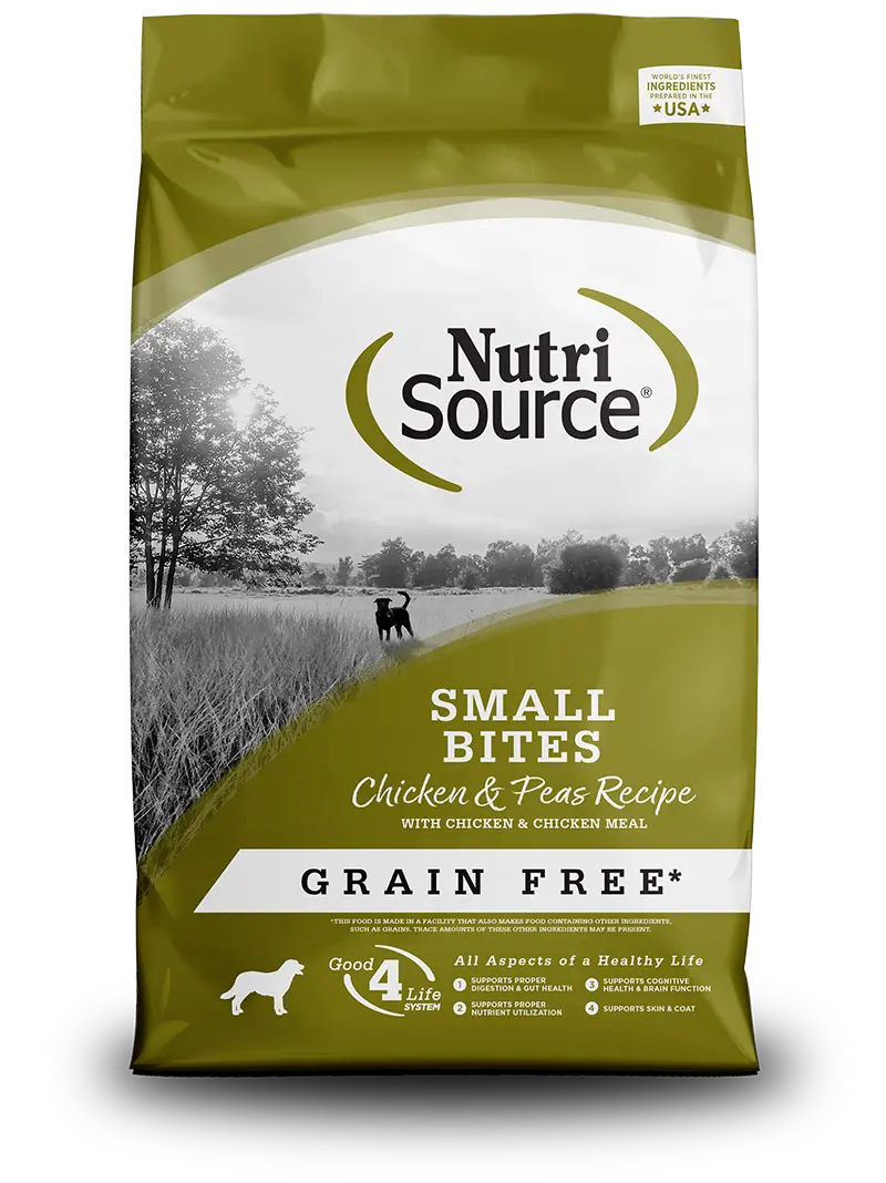 Nutrisource® Grain Free Small Bites Chicken & Peas Recipe Dry Dog Food 1