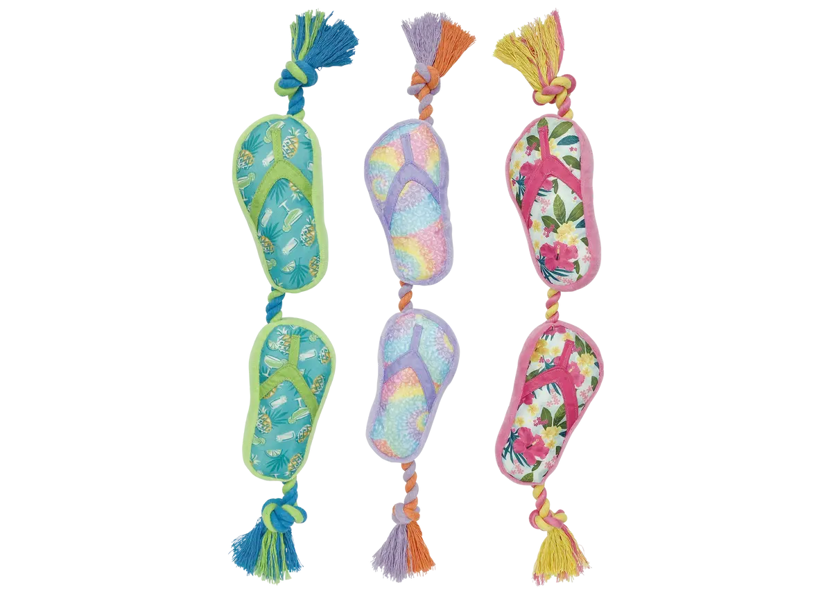 Multipet Margaritaville® Flip Flop Ropes Dog Toy 1
