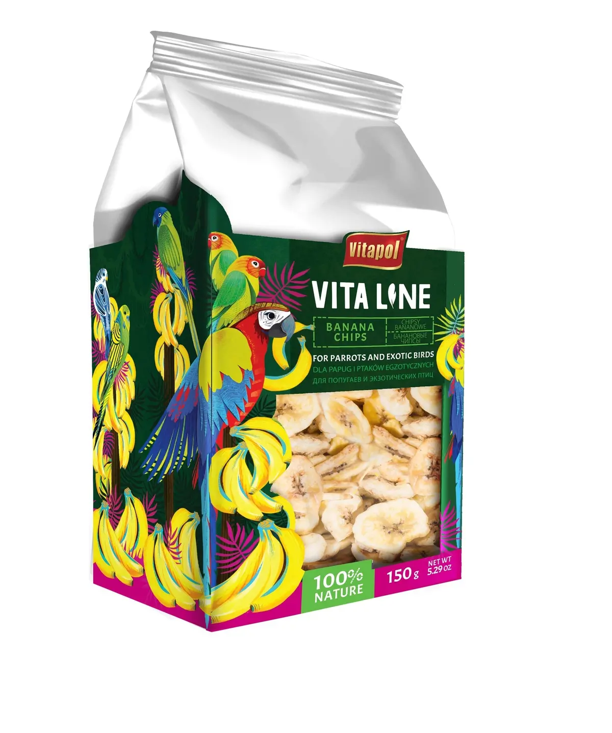 A&E Cage Vitapol Vitaline Banana Chips For Parrots & Exotic Birds 1