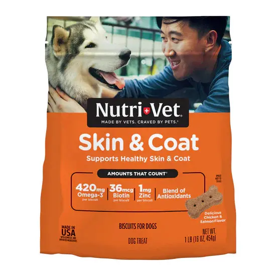 Nutri-Vet Skin & Coat Functional Biscuits For Dogs 1