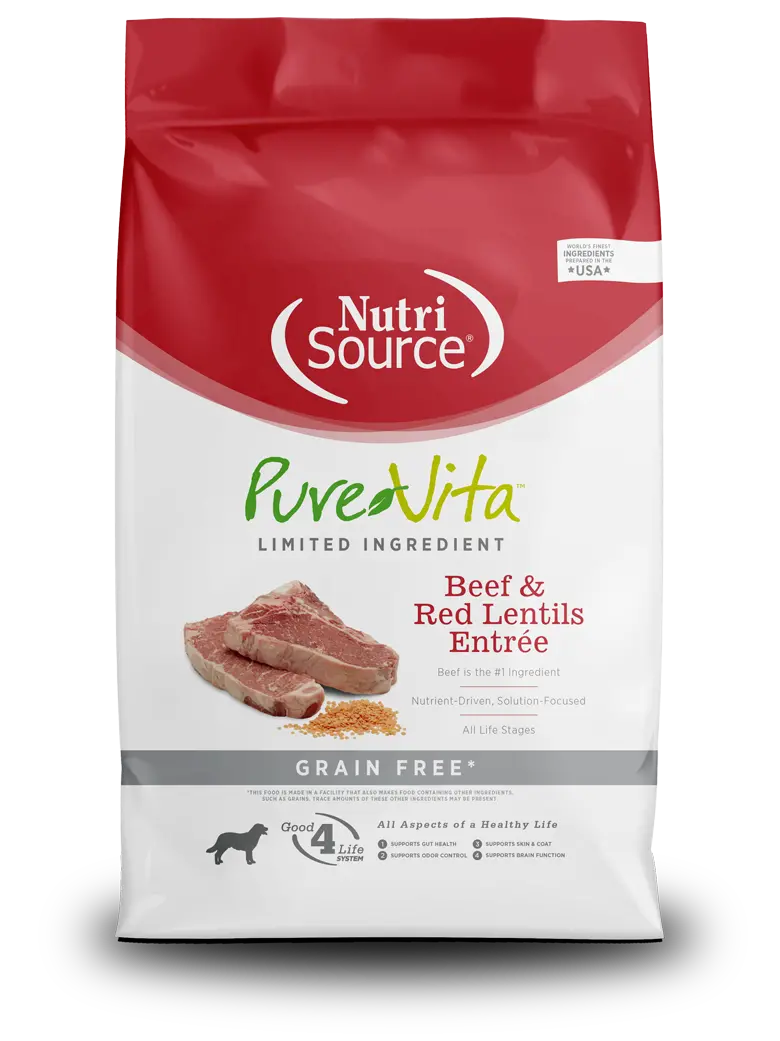 Nutrisource® Purevita™ Beef & Red Lentils Entrée Grain Free Limited Ingredient Dog Food 1