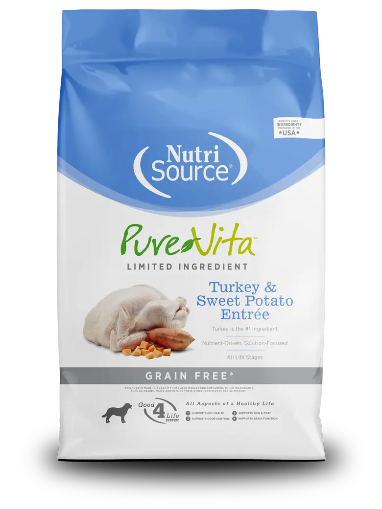 Nutrisource® Pure Vita™ Turkey & Sweet Potato Entrée Grain Free Limited Ingredient Dog Food 1