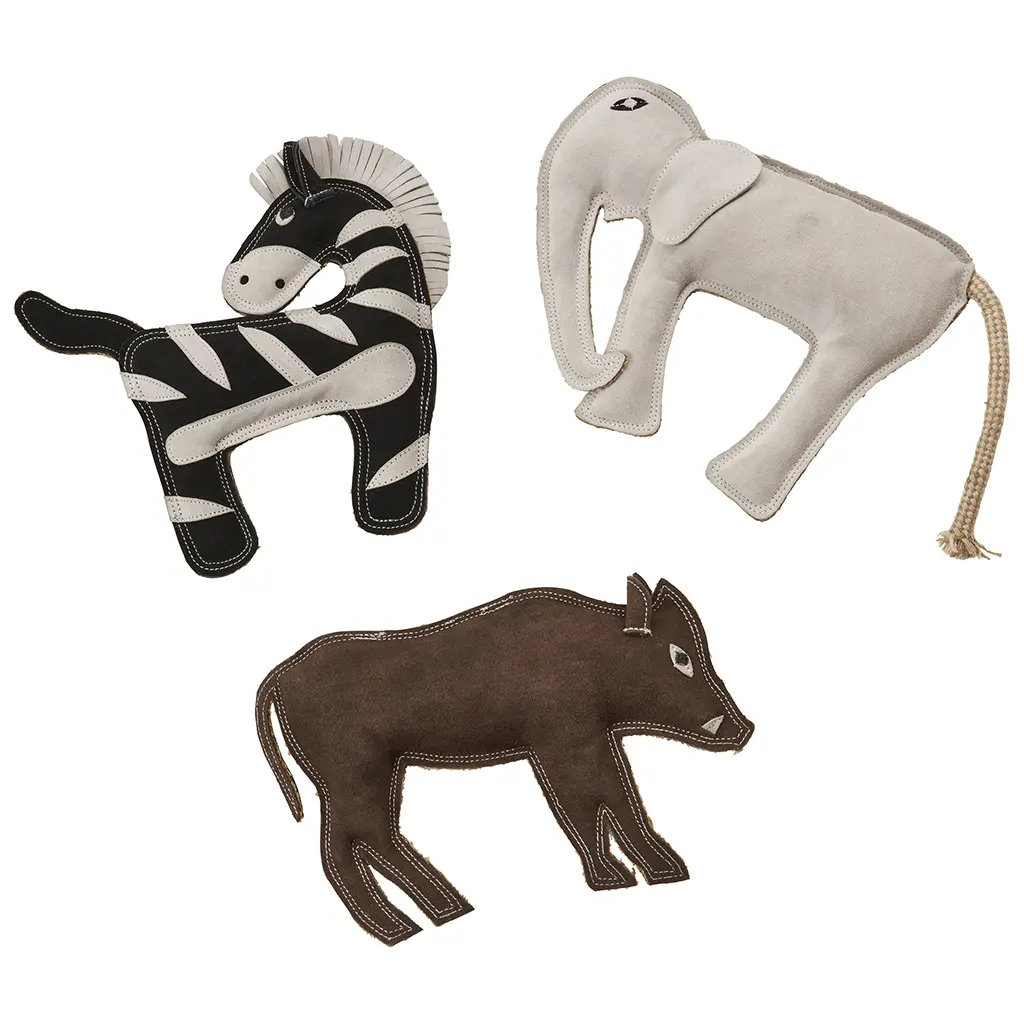 Ethical Products Dura-Fused Leather Jungle Asst 11″ Dog Toy 1
