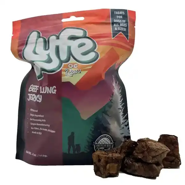 Oc Raw Lyfe Beef Lung Jerky Dog Treats 1