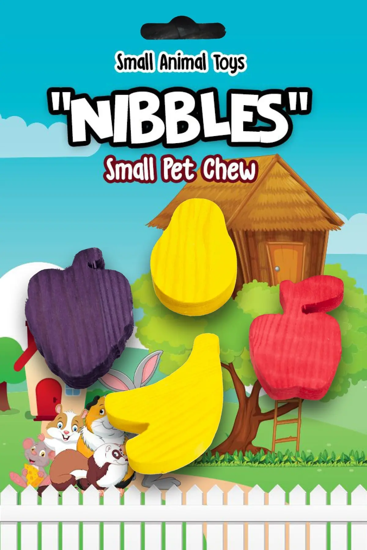 A&E Cage 4Pc Wooden Fruit Chews Small Animal Toy 1