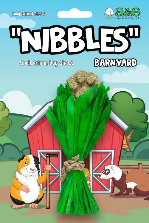 A & E Cage Nibbles Hay Chew Bouquet Small Animal Toy 1