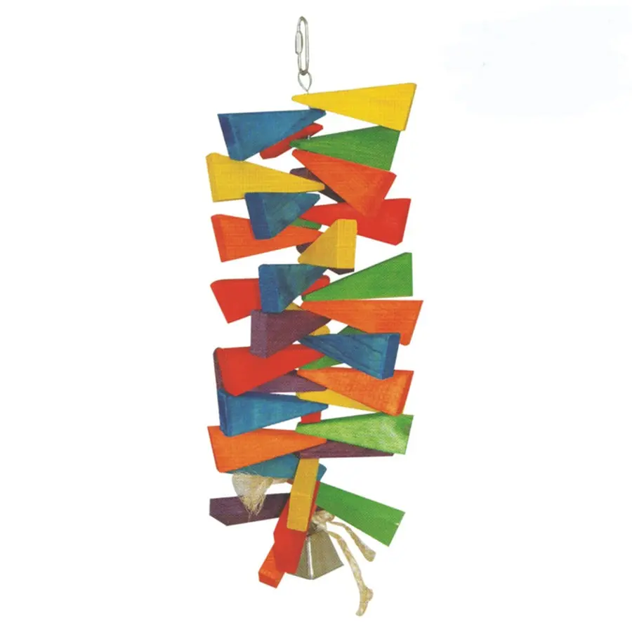 A&E Cage Wooden Wedges W/ Bell Bird Toy 1