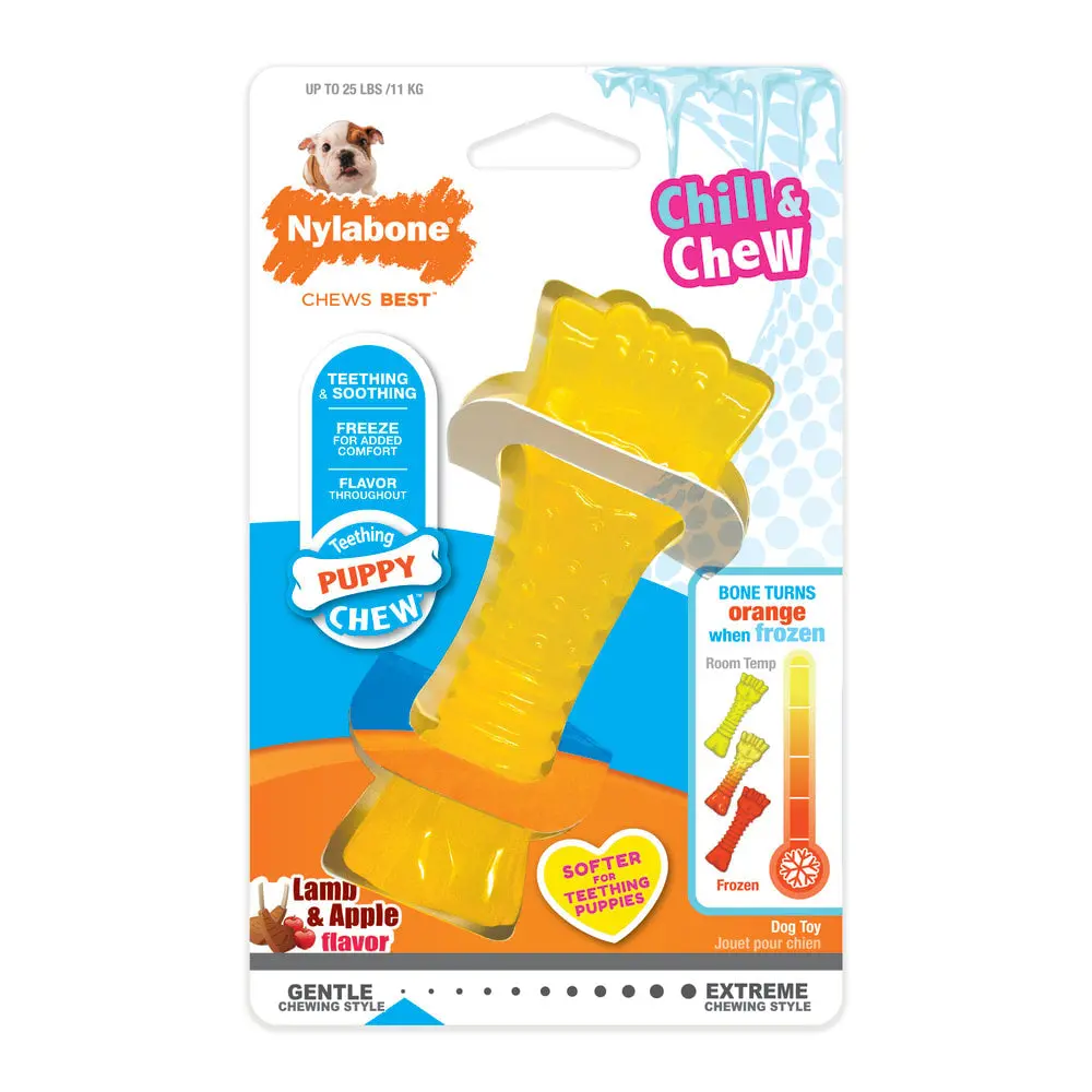 Nylabone Puppy Chew Freezer Dog Bone Lamb & Apple Flavor 1