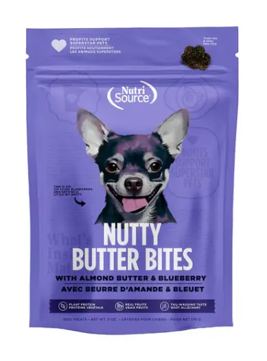 Nutrisource Nutty Butter Bites Almond Butter & Blueberry Dog Treats 1
